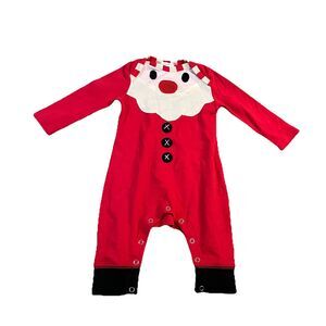 Lemon Loves Layette Christmas Santa One Piece Romper Baby Size 0-3M Holiday